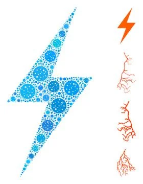 Electric Bolt Collage of CoronaVirus Elements 스톡 일러스트