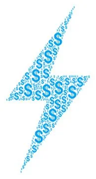 Electric Bolt Collage of Dollar イラスト素材