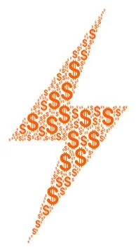 Electric Bolt Collage of Dollar Stock Illustration