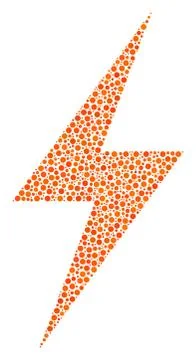 Electric Bolt Collage of Dots イラスト素材