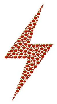 Electric Bolt Collage of Tomato Stock Illustration