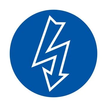 Electric Bolt Icon in Blue Circle for Energy and Technology Themes Stock Illustration