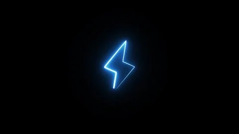 Electric bolt icon neon Stock Footage 282554915