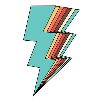 Electric Bolt lightning flash retro style Stock Illustration