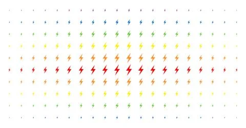 Electric Bolt Spectrum Halftone Grid 库存插图