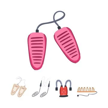 Electric boot dryer and shoe heater devices concept Stock Illustration