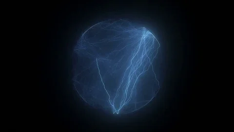 Electric Bouncing Sphere Blue Stock Footage 76666303