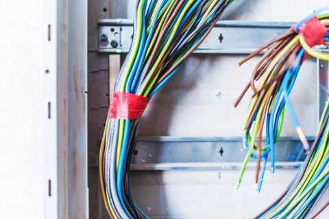 Electric box cables 库存照片