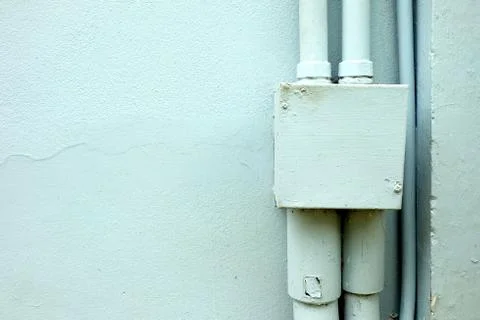 Electric Box on Concrete Wall. Stock Photos