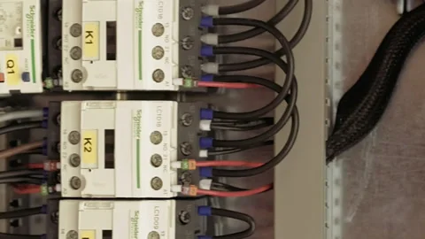 Electric box with emergency stop red button Stock-Footage 91149116