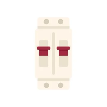 Electric breaker icon flat vector. Circuit box 스톡 일러스트