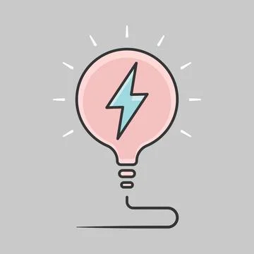 Electric bulb with cable icon. Stock Illustration