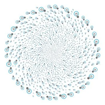 Electric Bulb Cycle Spheric Cluster Stock Illustration