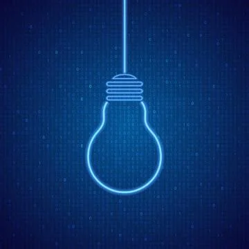 Electric bulb on a digital background. Stock-Illustration