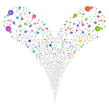 Electric Bulb Double Fireworks Stream イラスト素材