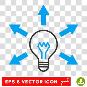 Electric Bulb Rays Eps Vector Icon Stock Illustration
