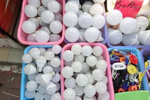 Electric bulbs in market,China Stock Photos