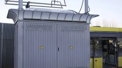 Electric bus, battery charging Video stock 85186975