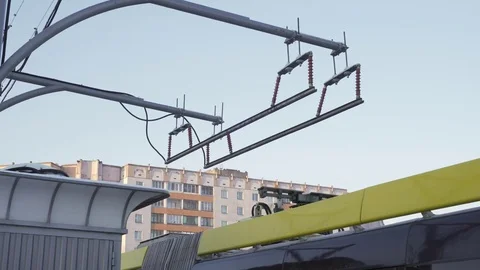 Electric bus, battery charging Video stock 85188203