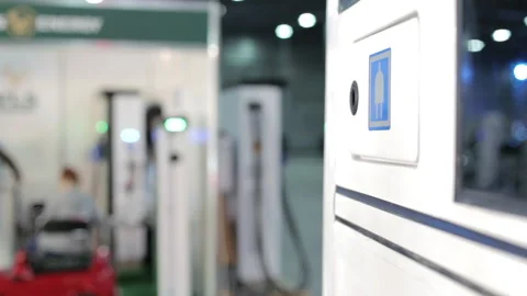 Electric bus at a charging station Video stock 150256845