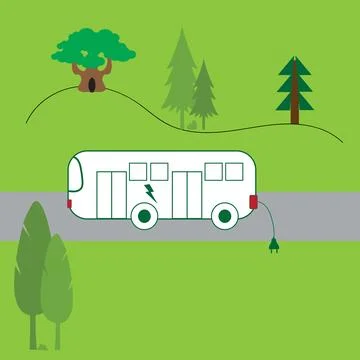 Electric bus Stock Illustration