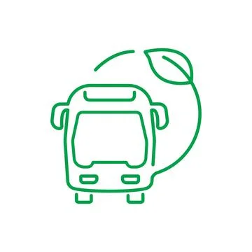 Electric bus thin line icon Stock Illustration