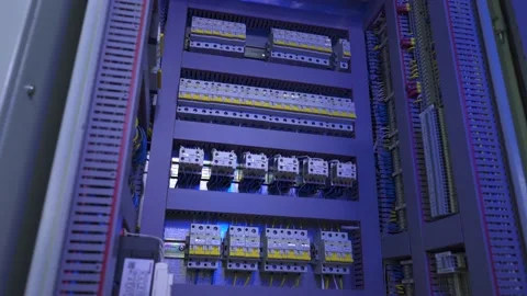 Electric cabinet with electronic device Stock Footage 164948145
