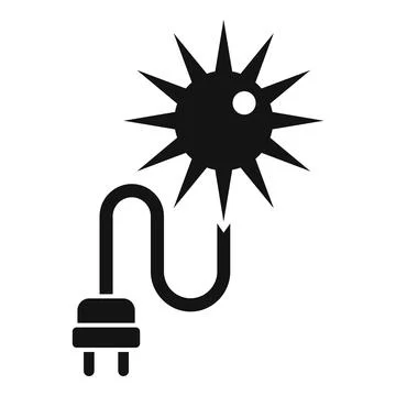 Electric cable connecting to a spiky virus representing a cyber attack threat 스톡 일러스트
