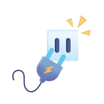 Electric cable connector and socket Stock Illustration