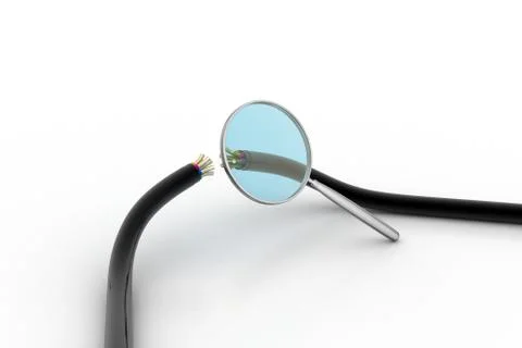 Electric cable with magnifier Free Stock Illustration