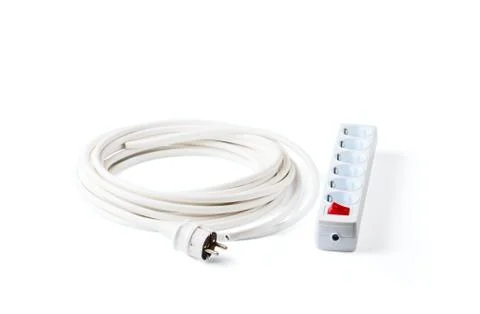 Electric cable plug and socket Stock Photos