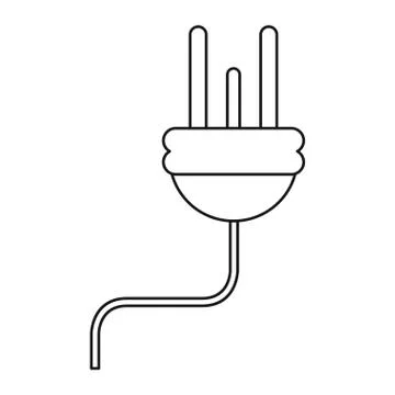 Electric cable plug energy icon thin line Stock Illustration