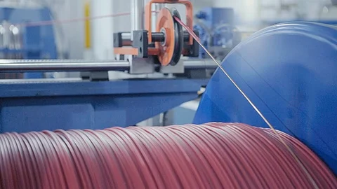 Electric cable production line Stock Footage 86360267