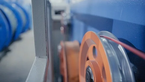 Electric cable production line Stock Footage 86360557