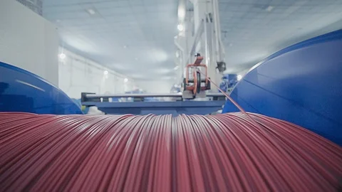 Electric cable production line Stock Footage 86360671
