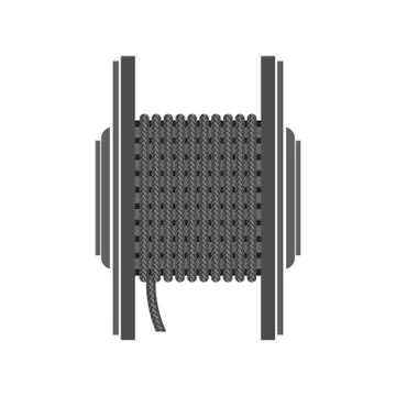 Electric Cable Roll Icon Isolated on White Background. Thead Spool. Metal Wire Stock Illustration