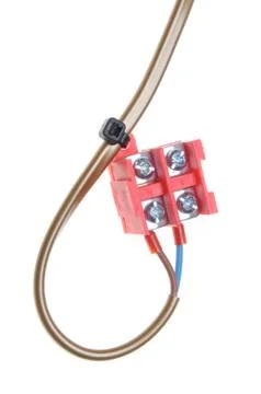 Electric cable with terminal block Stock Photos
