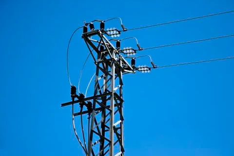Electric cable tower Foto stock