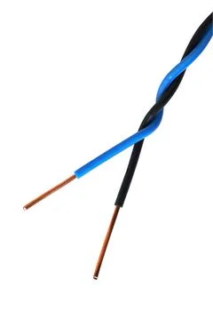 Electric Cable On White Stock Photos