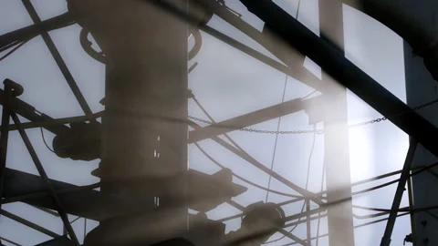 Electric Cables In A Bitumen Factory Stock Footage 142002923