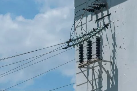 Electric cables closeup Stock Photos