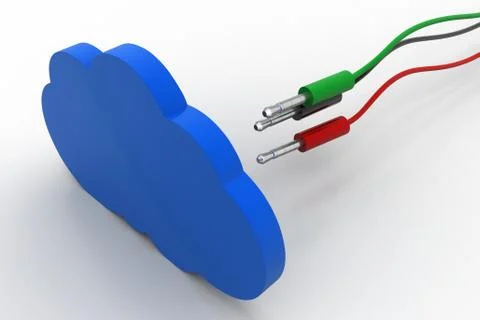 Electric cables  with cloud Free Stock Illustration