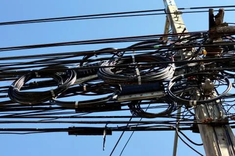 Electric Cables Mess Stock Photos