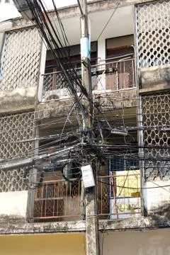 Electric Cables Mess Stock Photos
