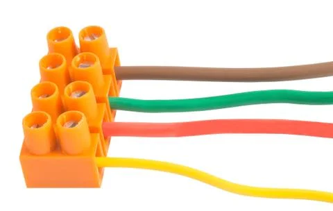 Electric cables with terminals Stock Photos