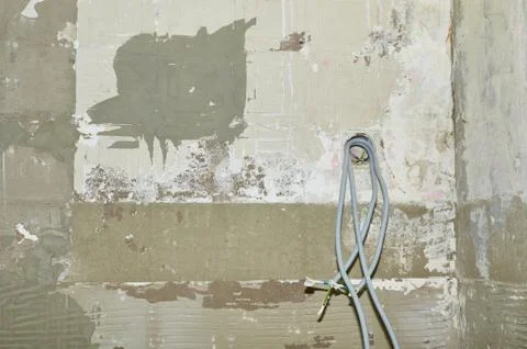 Electric cables on a wall Stock Photos