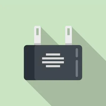 Electric capacitor icon flat vector. Resistor component Illustrazione stock