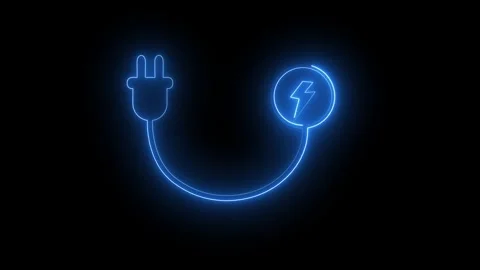 Electric car and electrical cable plug charging icon . Electric plug wire i.. Stock Footage 310756221