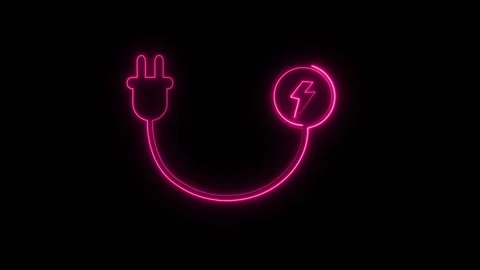 Electric car and electrical cable plug charging icon . Electric plug wire i.. Stock Footage 310756226