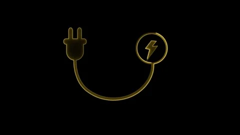Electric car and electrical cable plug charging icon . Electric plug wire i.. Stock Footage 310756227